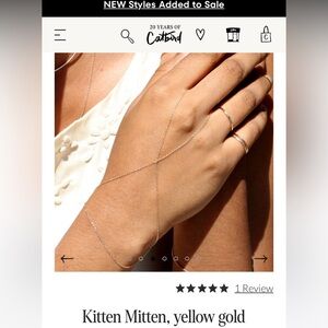 Catbird NYC 14k Gold Kitten Mitten Hand Chain